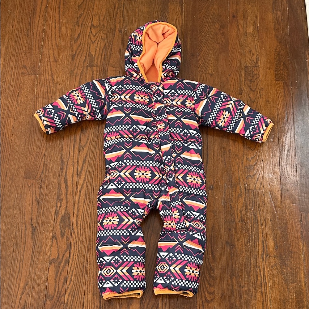 Colorful Columbia Geometric Pattern Baby Snowsuit